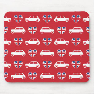 Brittiska mini- Cooperhjärtor - den röda musen Musmatta