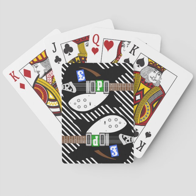 Brittiska Modets pop Art Guitar-spelkort Casinokort (Baksidan)