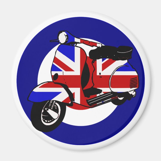 Brittiska modets scooter på mål magnet (Framsidan)