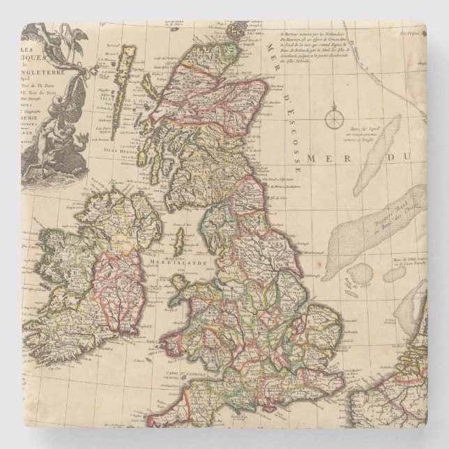 Brittiska öar, England, Irland Underlägg Sten (Framsidan)
