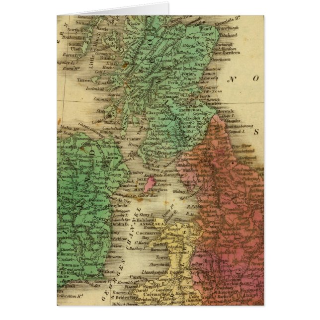 Brittiska öarna 4 hälsningskort (Framsidan)