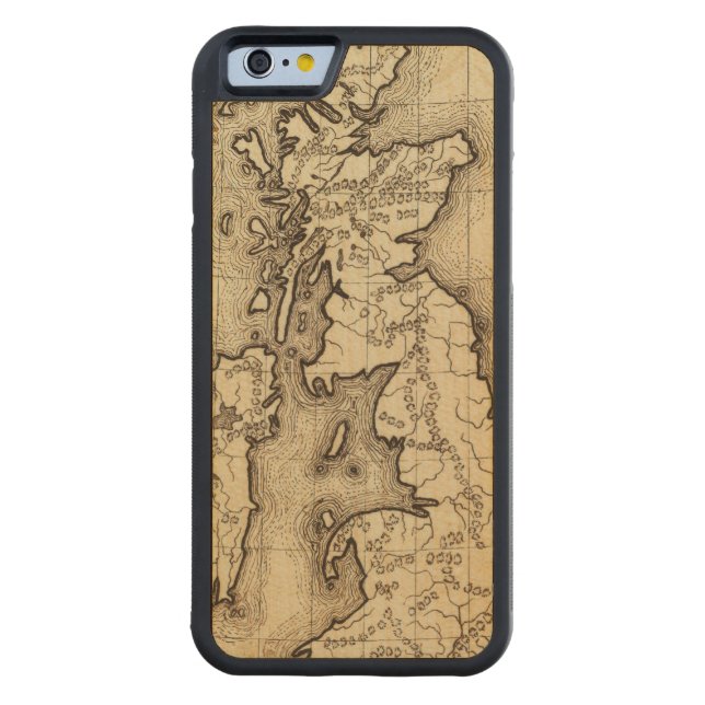 Brittiska öarna carved wood iPhone skal (Baksidan)
