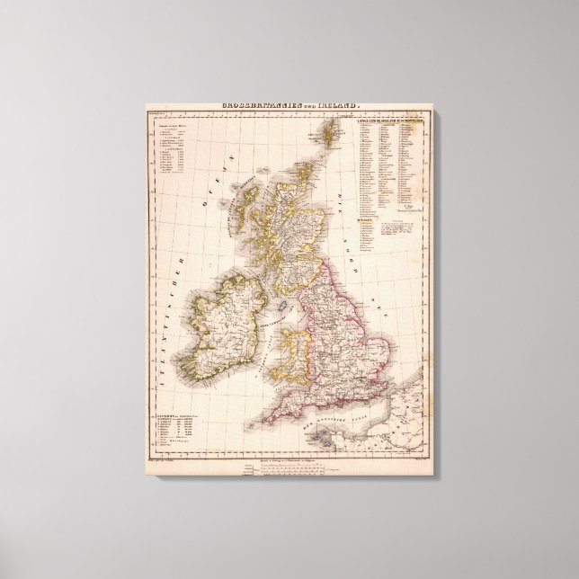 Brittiska öarna, England, Irland Canvastryck (Framsida)