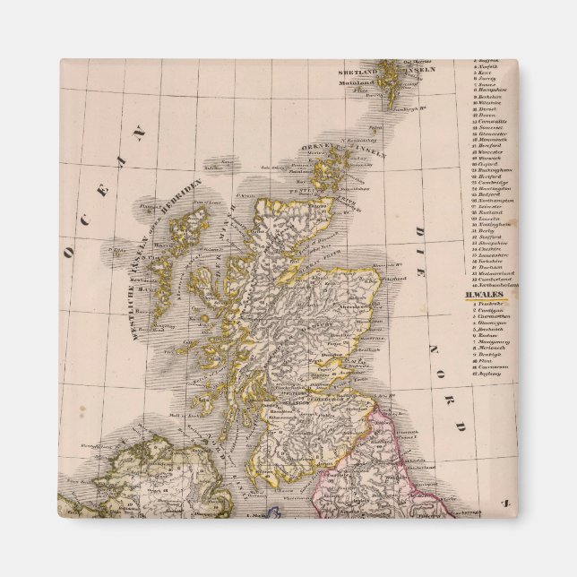 Brittiska öarna, England, Irland Magnet (Framsidan)