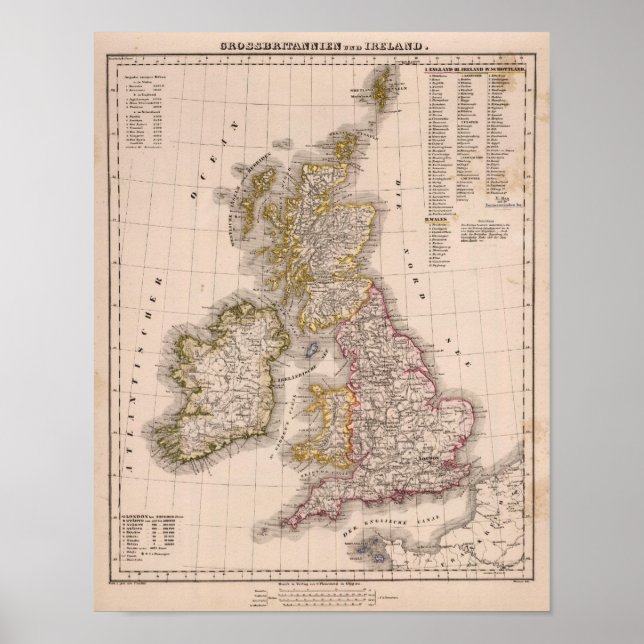 Brittiska öarna, England, Irland Poster (Framsidan)