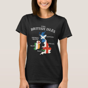 Brittiska öarna Hav Irland Skottland Wales England T Shirt