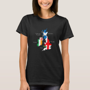 Brittiska öarna hav Irland Skottland Wales England T Shirt