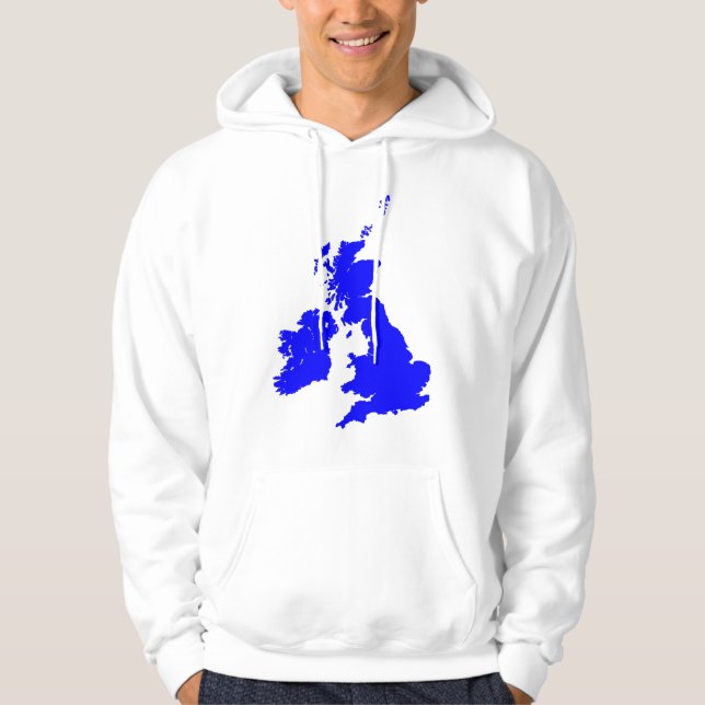 Brittiska öarna i blått hoodie (Framsida)