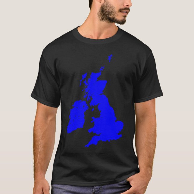 Brittiska öarna i blått tee (Framsida)