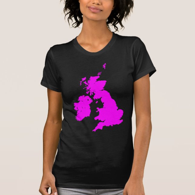 Brittiska öarna i Magenta T Shirt (Framsida)