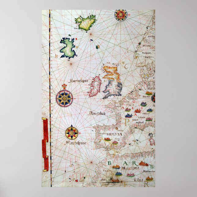 Brittiska öarna, Iberia och nordvästra Afrikan Poster (Framsidan)