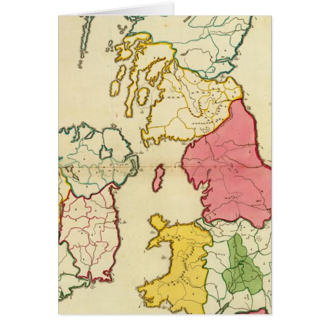 Brittiska öarna karta hälsningskort (Framsidan)