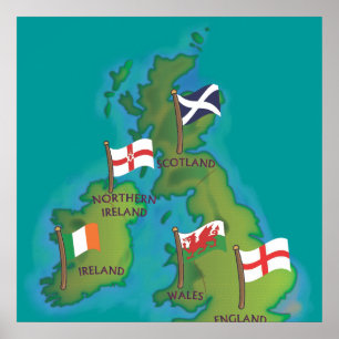 Brittiska öarna och Irland Poster