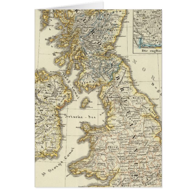 Brittiska öarna sedan 1485 hälsningskort (Framsidan)
