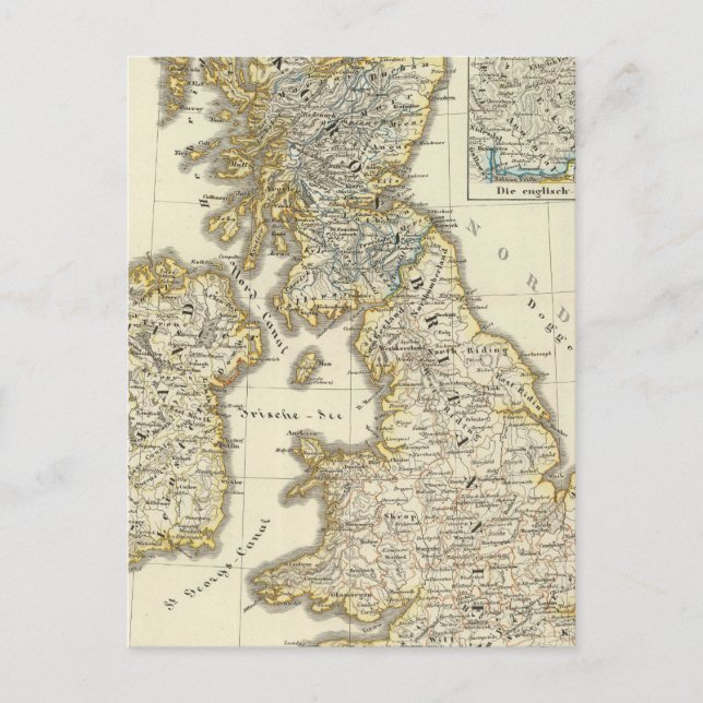Brittiska öarna sedan 1485 vykort (Framsida)