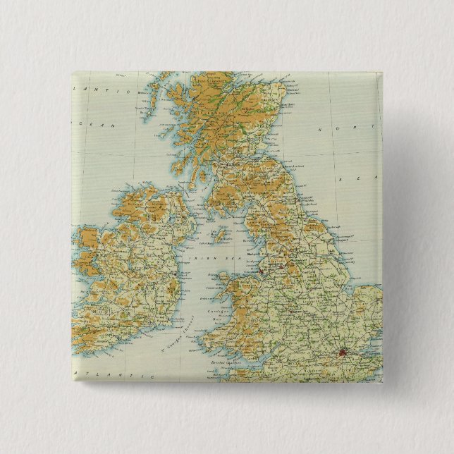 Brittiska öarnas vegetation och klimat i karta knapp (Framsida)