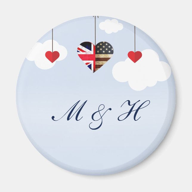 Brittiska och amerikanska flagga magnet (Framsidan)