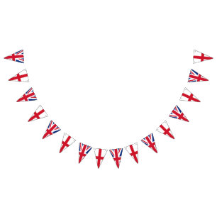 Brittiska och engelska flaggor buntar