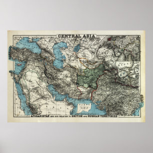 Brittiska och ryska territorier av Afghanistan Poster