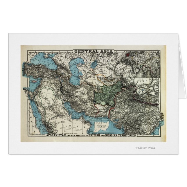 Brittiska och ryska territorier i Afghanistan Hälsningskort (Framsidan Horizontal)