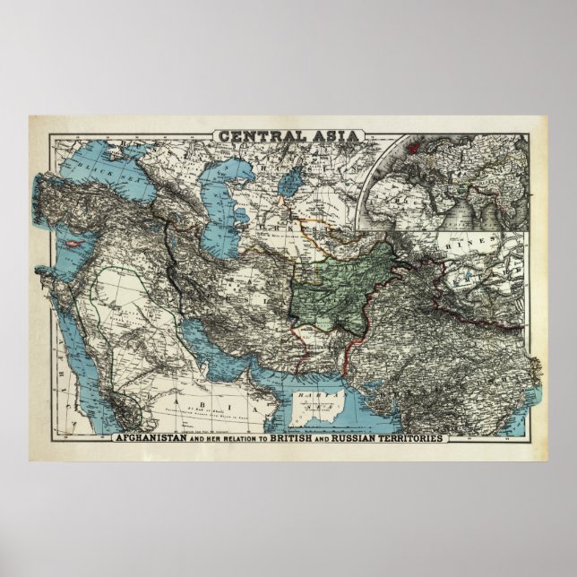 Brittiska och ryska territorier i Afghanistan Poster (Framsidan)