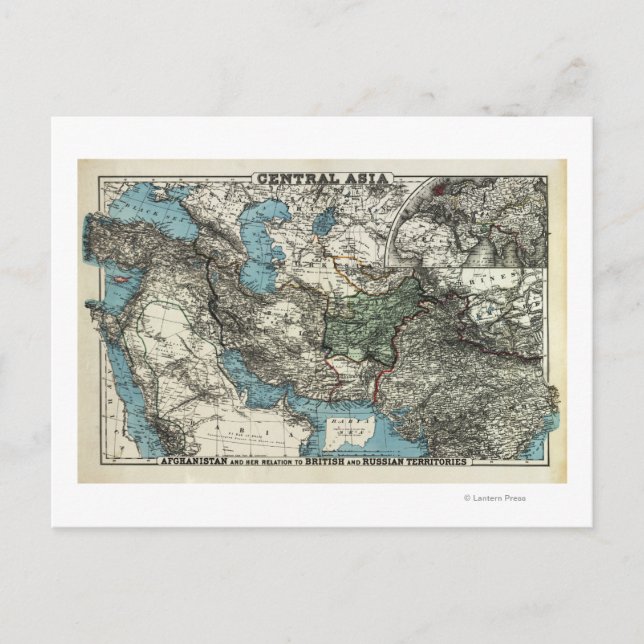 Brittiska och ryska territorier i Afghanistan Vykort (Framsida)