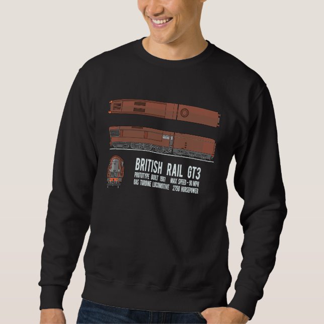 Brittiska Rail GT3 lokomotiv tågdiagram Lång Ärmad Tröja (Framsida)