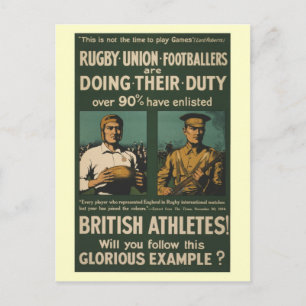 Brittiska rugby, fotbollsspelare uppmanar till pli vykort