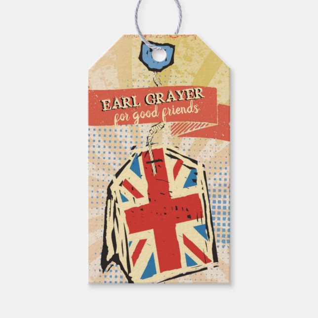 Brittiska teabag personlig-teblandningar från presentetikett (Framsidan)