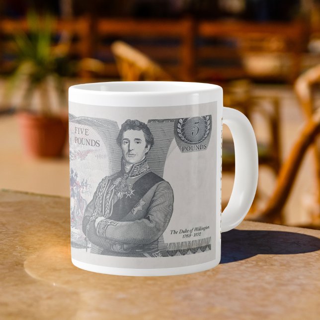 Brittiskt 1971 £5 Sedel Mugg – Hertig av Wellingto Jumbo Mugg (Skapare uppladdad)