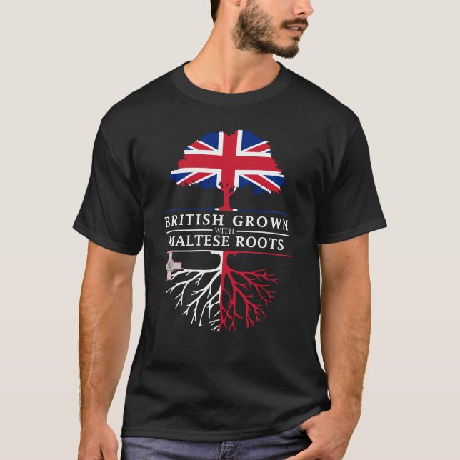 Brittiskt fullvuxet med maltesiskt rotar   den t shirt (Framsida)