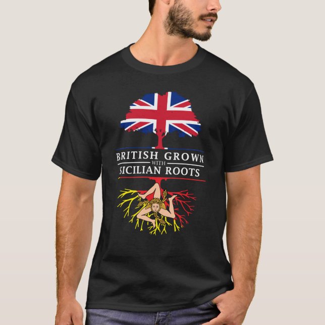 Brittiskt fullvuxet med Sicilian rotar   den T Shirt (Framsida)