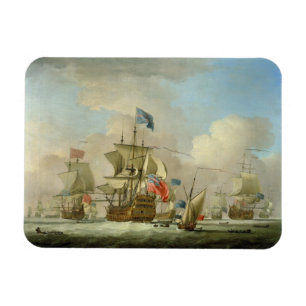 Brittiskt Manar-av-Krig och en Sloop, c.1720-30 Magnet
