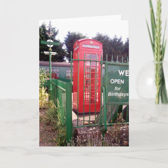 Brittiskt telefonkiosk-kort från födelsedagen kort (Framsida)