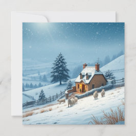 Brittiskt vinterlandskap  julkort