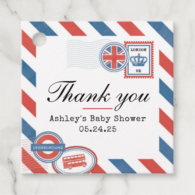 Brittiskt vykortstilläggsetikett gåvor etiketter (Framsida)