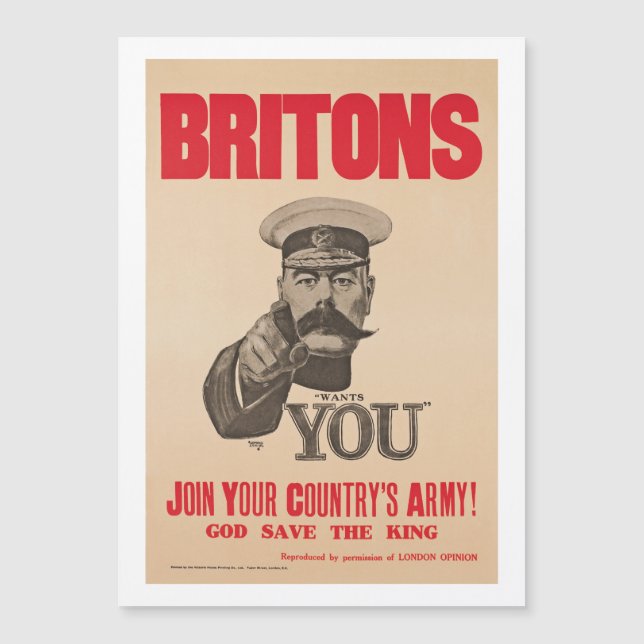 BrittLord Kitchener Önska Du WWI Propaganda (Framsida)