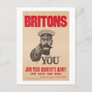 BrittLord Kitchener Önska Du WWI Propaganda Vykort