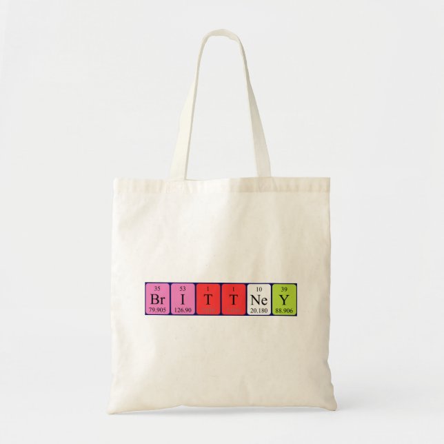 Brittney Periote bord namn tote bag Tygkasse (Framsidan)