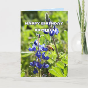 Brittney Texas Bluebonnet Grattis på födelsedagen Kort