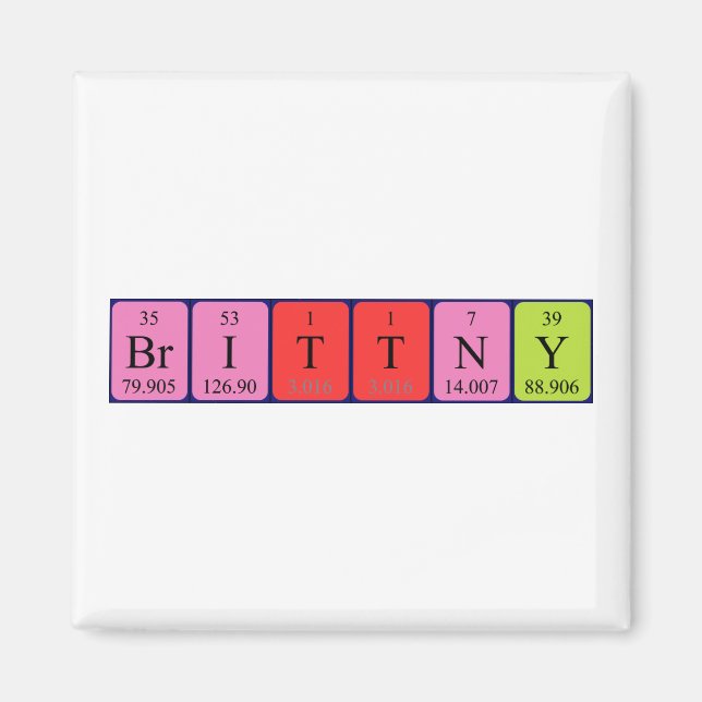 Brittny Periodisk magnet bord namn (Framsidan)