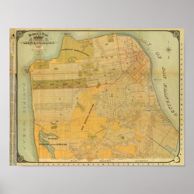 Britton och Reys guide Karta Poster (Framsidan)