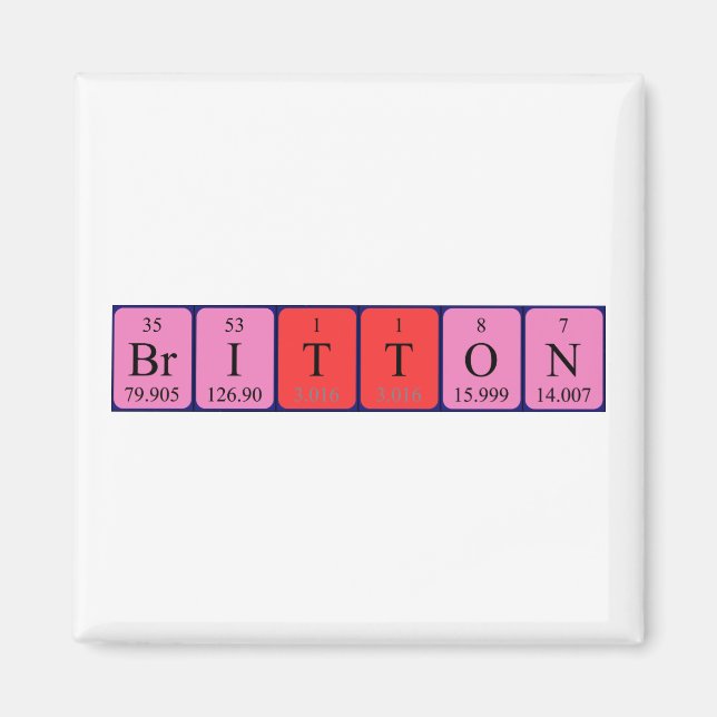 Britton periodiskt bord namn magnet (Framsidan)