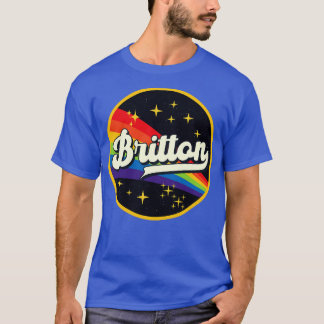 Britton Rainbow i Space Vintage Stil T Shirt