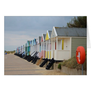 Brixfärgade Beach Huts Hälsningskort