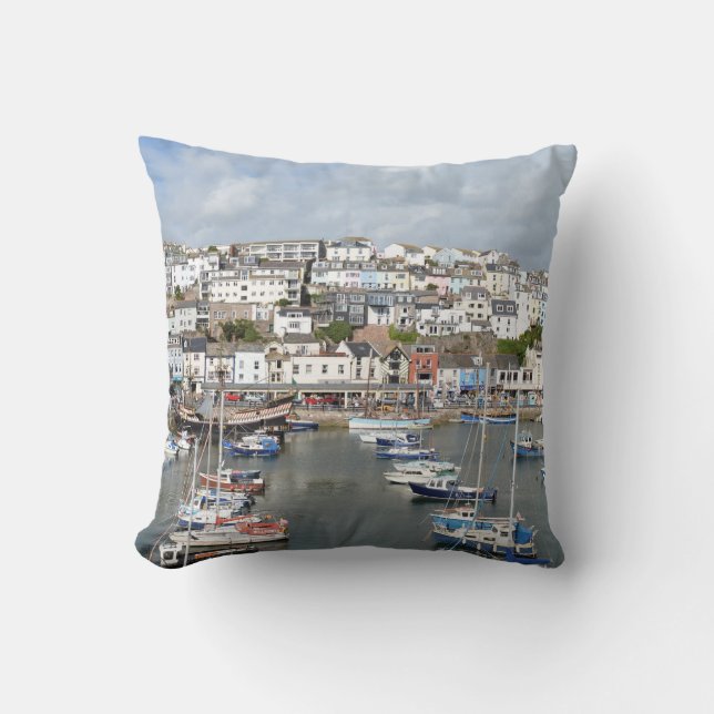 Brixham, Devon, England Throw Cushion/Pillow Kudde (Framsida)