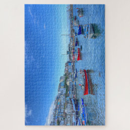 Brixham Harbor: Colorful Boats & Devon Hillside Pussel