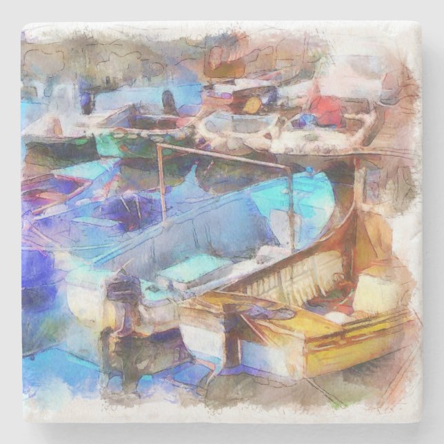 Brixham Harbor Devon UK Stenunderlägg (Framsidan)