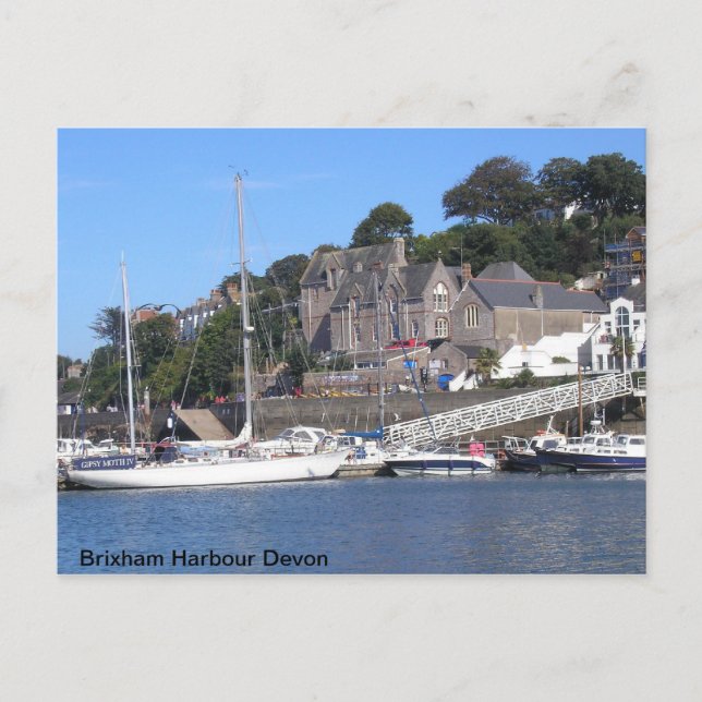 Brixham Harbor Devon Vykort (Framsida)