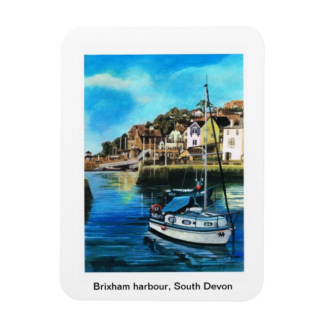 Brixham harbor, South Devon Fridge magnet (Vertikal)